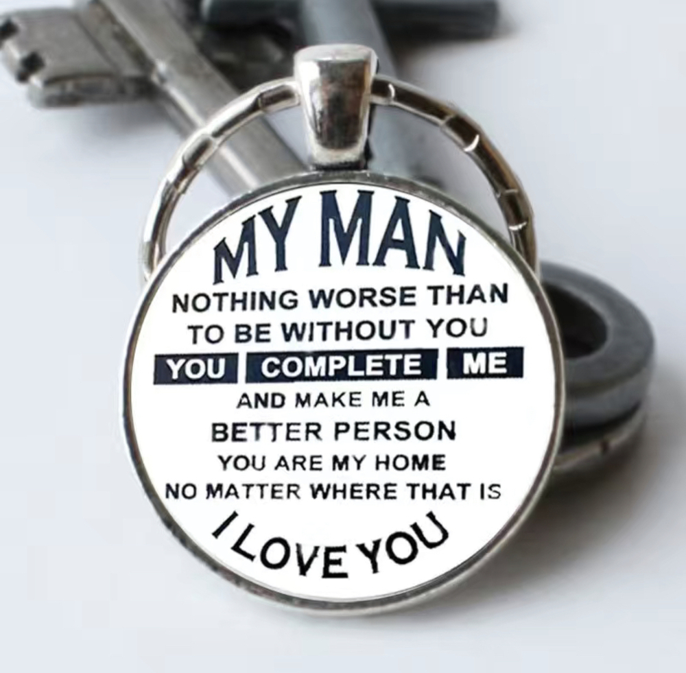 3/$25 My Man You Complete Me I Love You Keychain NEW